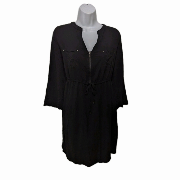 Torrid 1 Mini Challis Zip Front Dress Long Sleeve City Chic Casual #drs8.10 - Picture 4 of 10